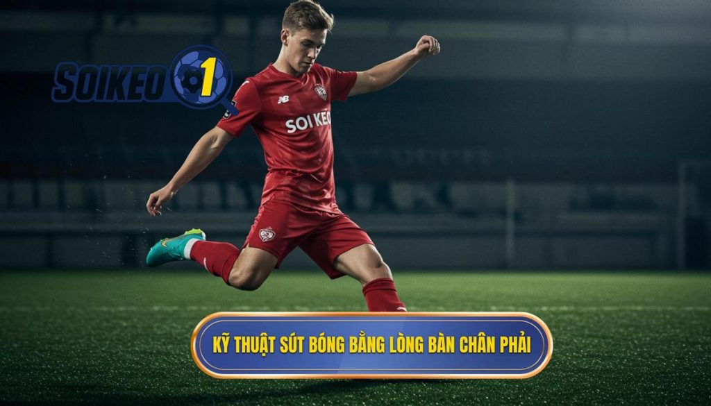 Kỹ thuật sút bóng bằng lòng bàn chân phải