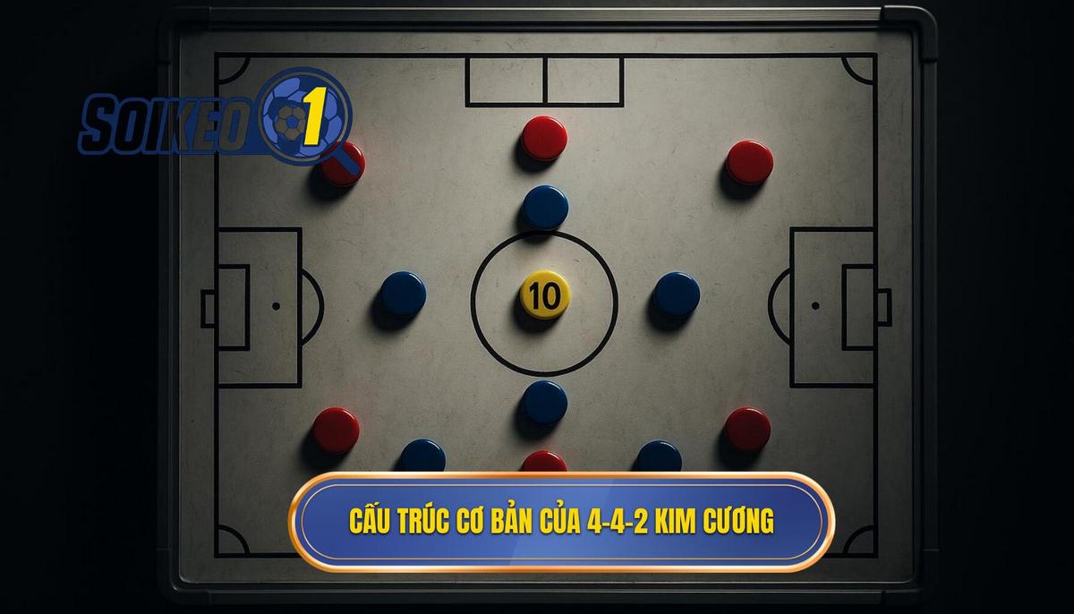 Định nghĩa và cấu trúc cơ bản của 4-4-2 kim cương